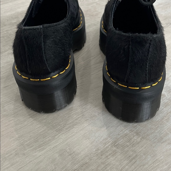 Doc Dr Martens 1461 Oxford Platform Shoes Black Calf Hair Leather Grunge Women 7 - Picture 8 of 13